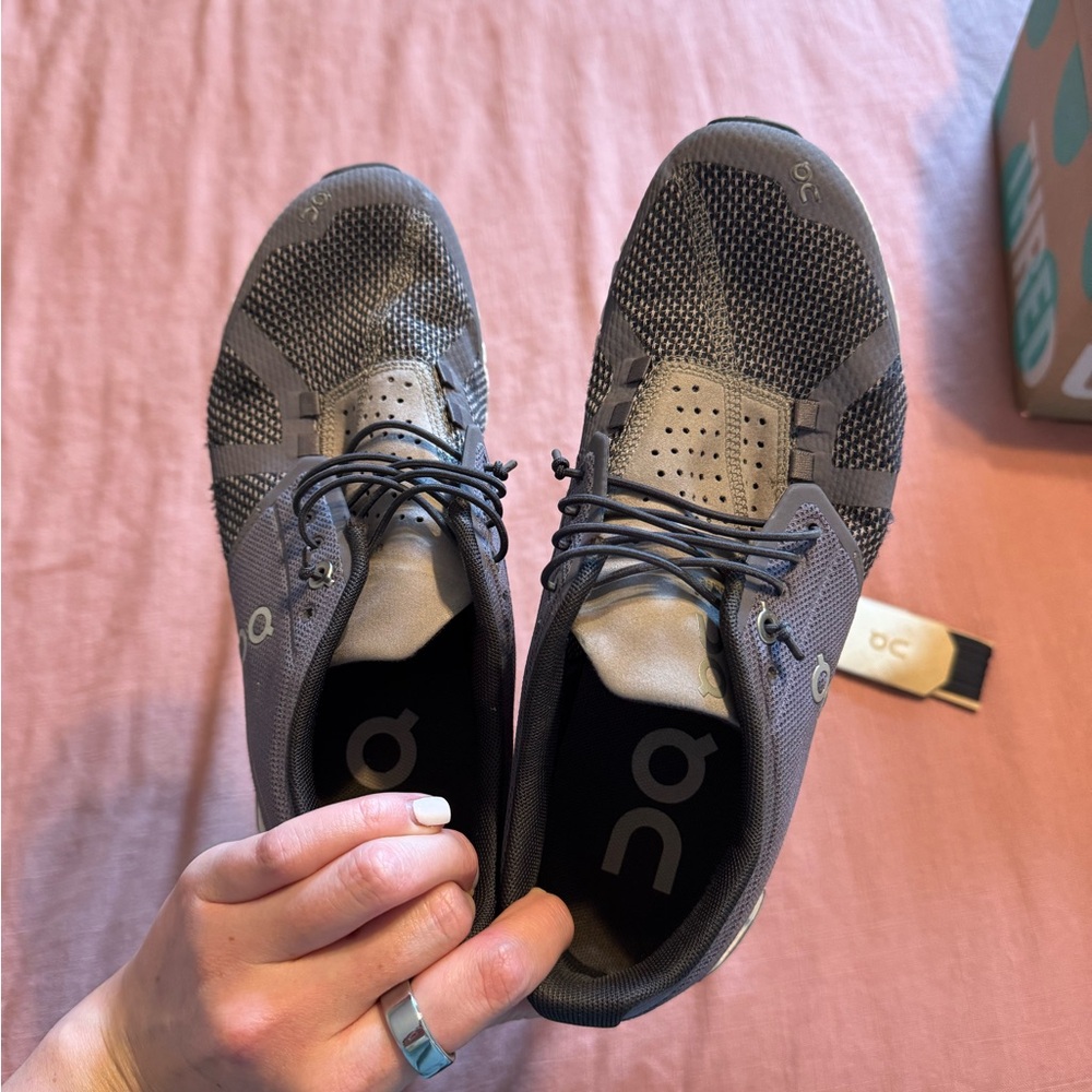 On Running Women Cloudswift Knit Sneakers — Shark pebble